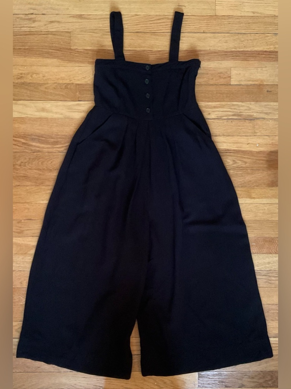 Steven Alan caravan linen black jumpsuit sz P minimalist classic